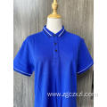 Blue cotton short-sleeve POLO shirt